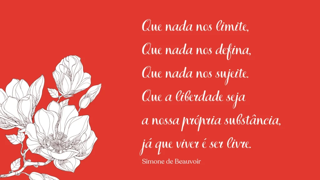 Frase para mulheres poderosas em banner vermelho